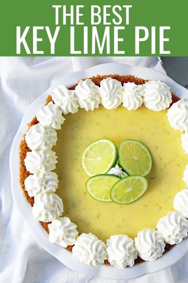 Key Lime Pie. The best creamy key lime pie in a buttery graham cracker crust with fresh sweetened whipped cream. www.modernhoney.com #keylimepie #limepie #pie #easterdesserts