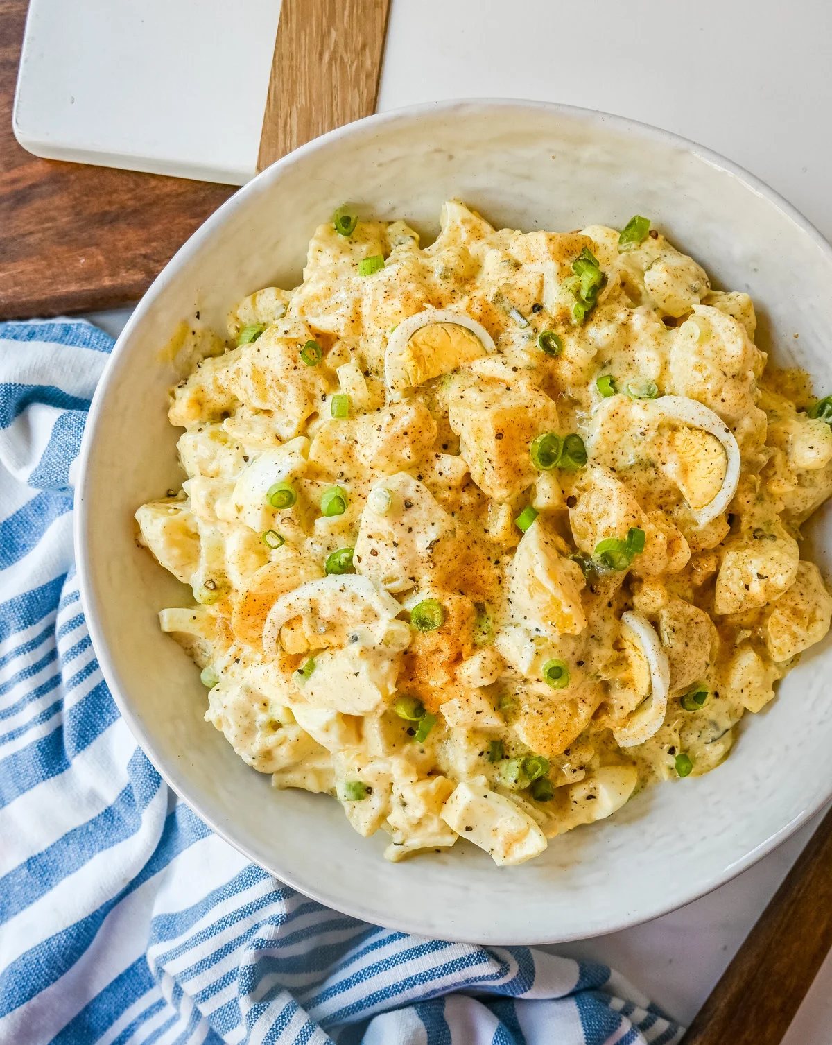 Best Potato Salad Recipe. This Mama's Potato Salad is a classic potato salad recipe made with potatoes, hard boiled eggs, sweet pickles, mayonnaise, mustard, spices, and a touch of green onion. This is the best potato recipe you will ever eat!