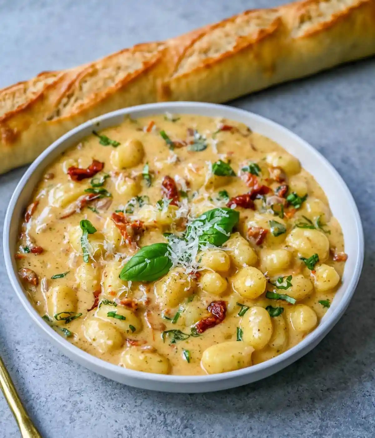 This easy Marry Me Gnocchi is made with pilowy gnocchi in a creamy sundried tomato cream sauce topped with fresh parmesan cheese and basil. Whip up this creamy Tuscan gnocchi with sun-dried tomatoes in one pan! Quick, easy, and bursting with flavor -- perfect for cozy dinners.