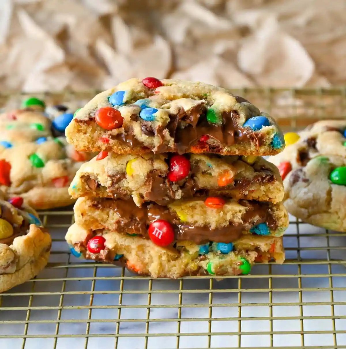 M&M Nutella Lava Cookies