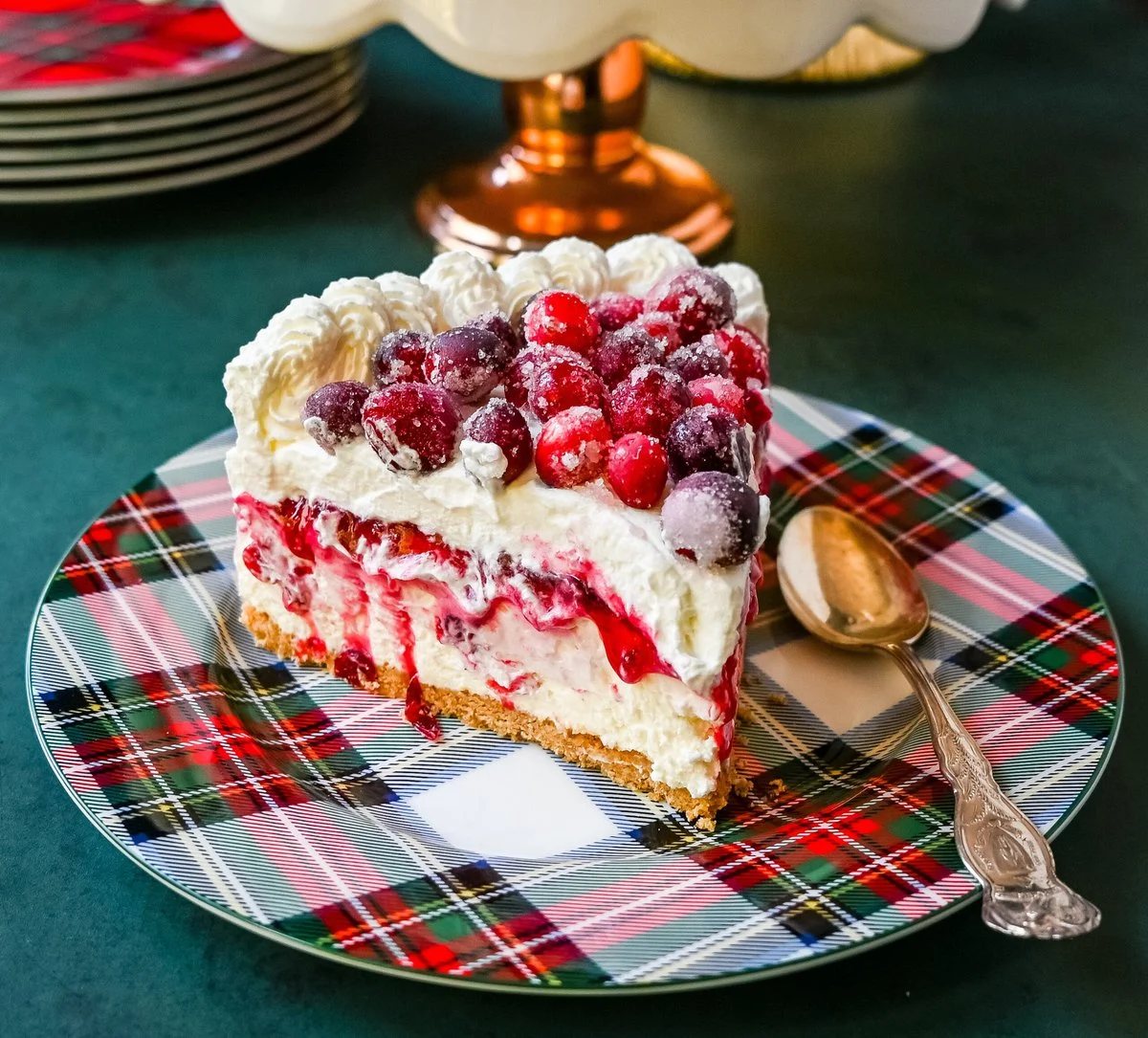No-Bake Cranberry White Chocolate Cheesecake
