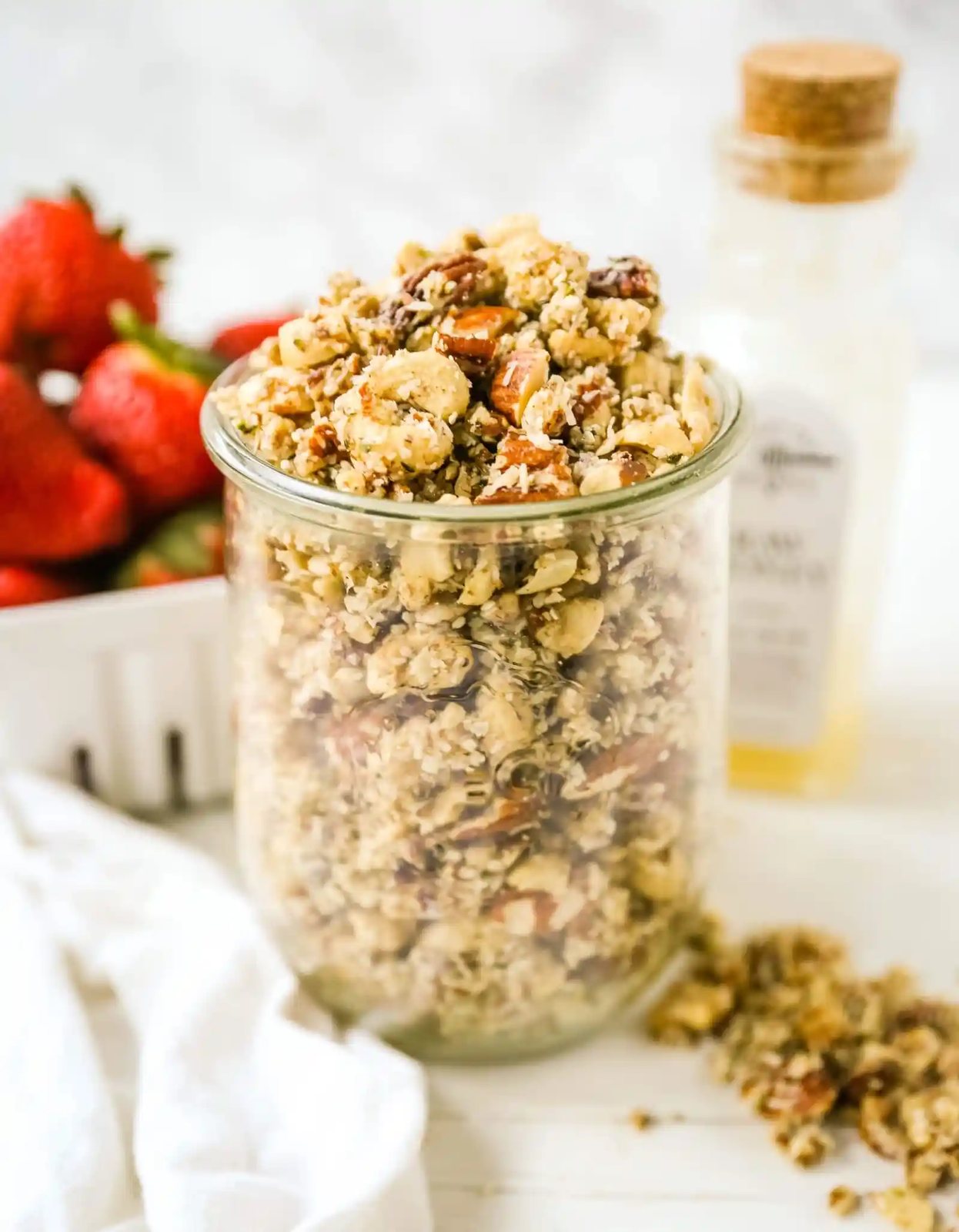 Nutty Coconut Granola Almonds, cashews, walnuts, pecans, coconut, hemp seeds, unsweetened coconut flakes, coconut oil, and honey make this an all-natural snack. www.modernhoney.com #granola #nuttygranola #snack #healthy