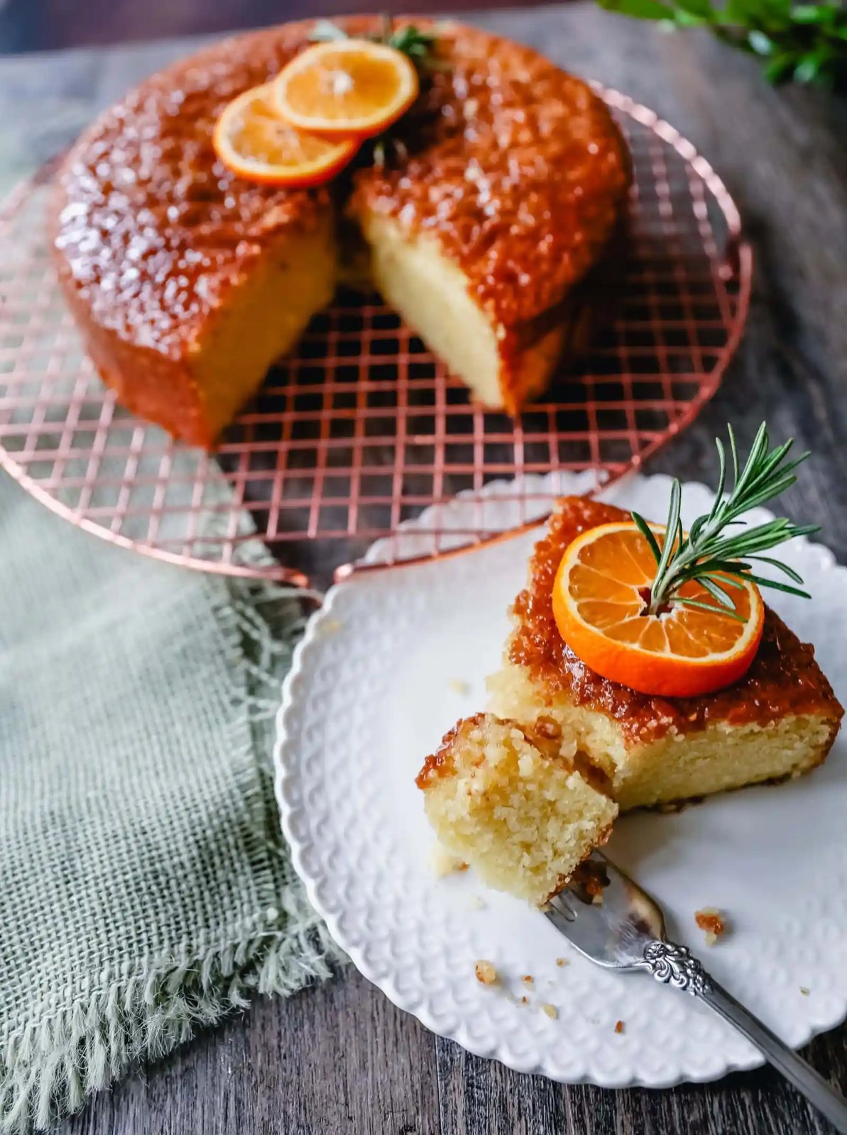 Olive Oil Cake A homemade olive oil cake with vanilla and almond extracts and topped with a glaze. This vanilla olive oil cake is the perfect simple dessert.
