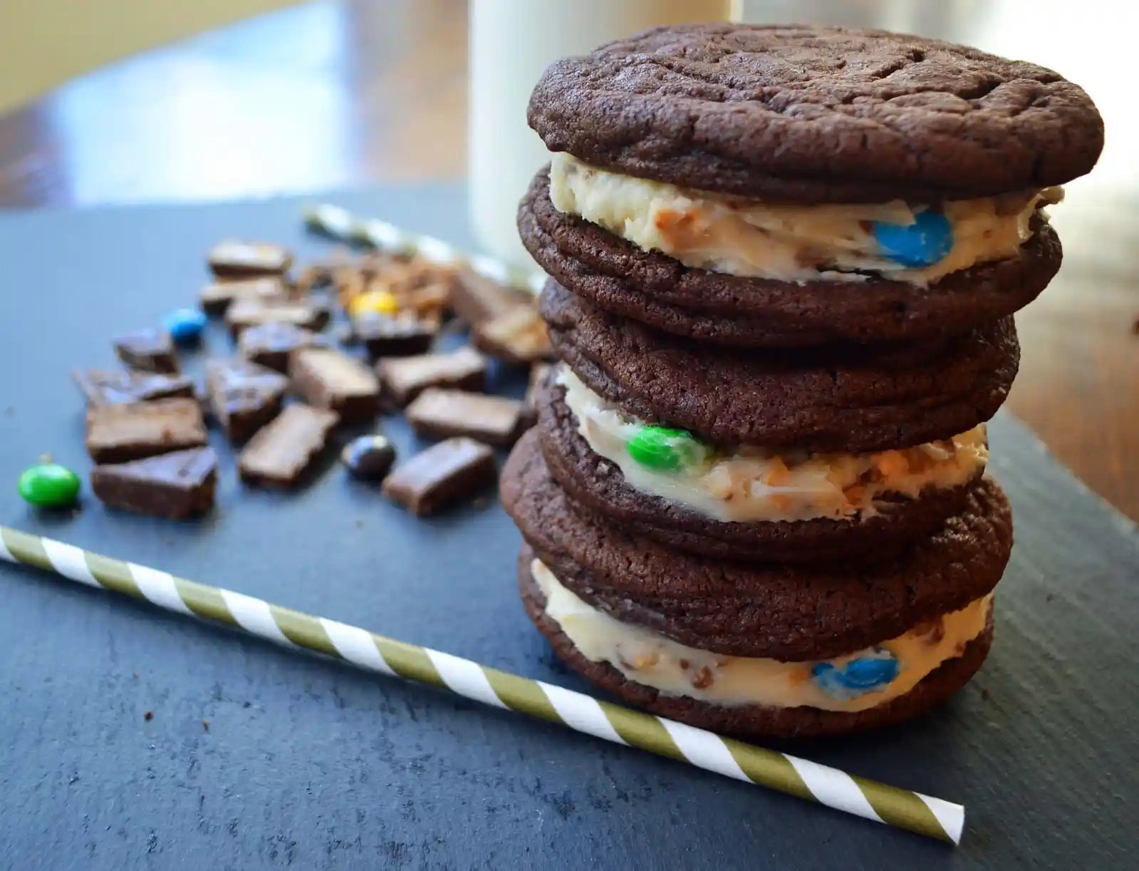 Oreo Stuffed Candy Monster Cookies