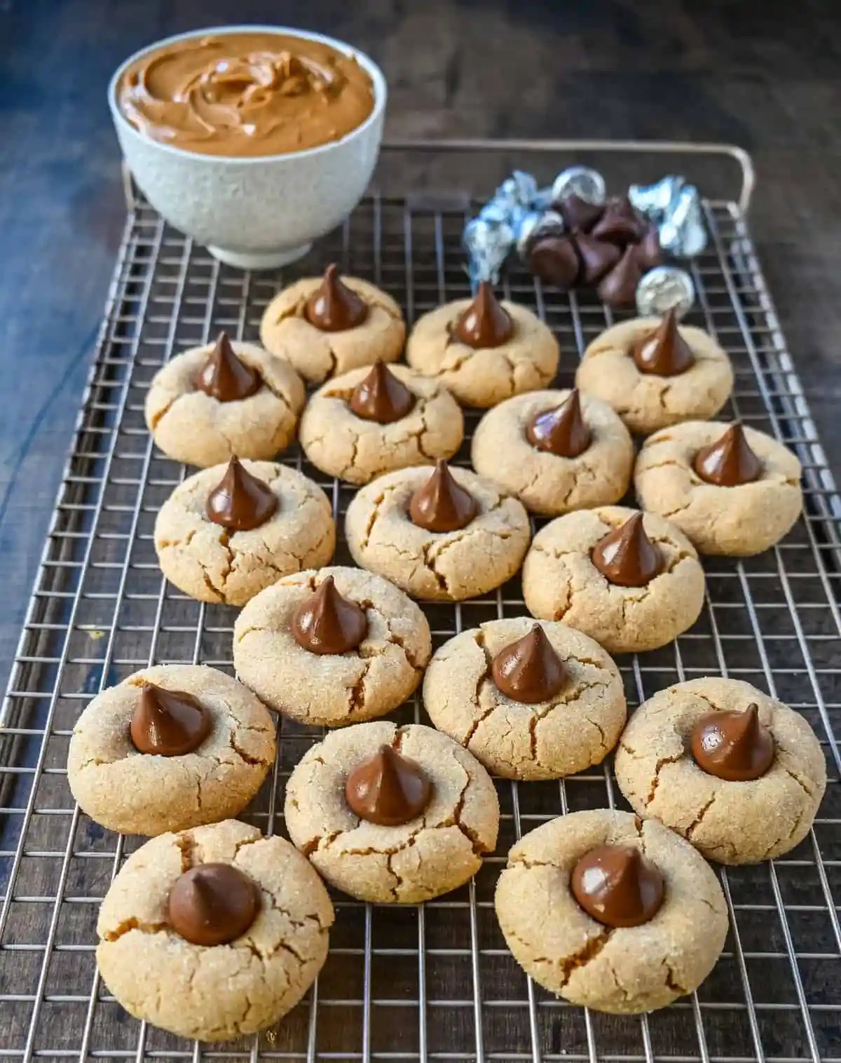 Easy Peanut Butter Blossoms. This popular soft and chewy peanut butter cookie with a Hershey's chocolate kiss in the center is the classic Christmas cookie. This recipe has been in my family for over 60 years and is the best peanut butter blossom recipe.