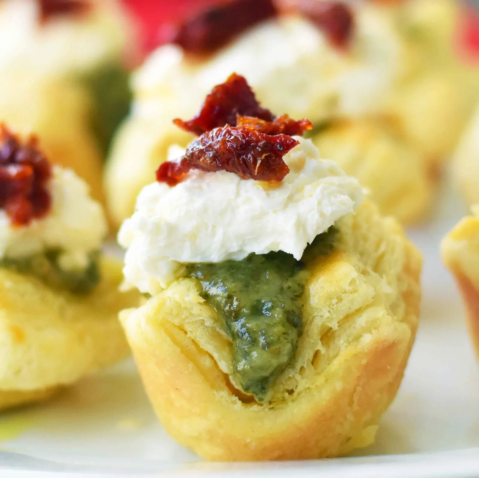Pesto Parmesan Sundried Tomato Tartlets