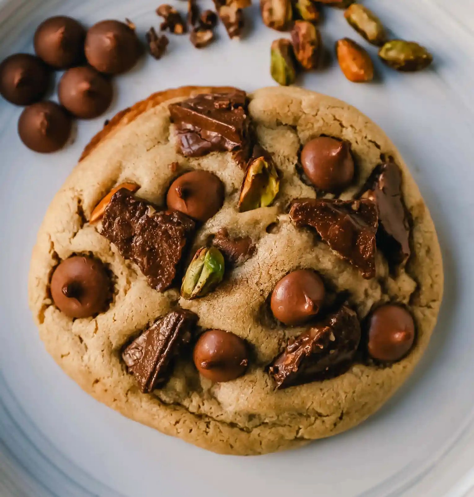 Pistachio Toffee Chocolate Chip Cookies