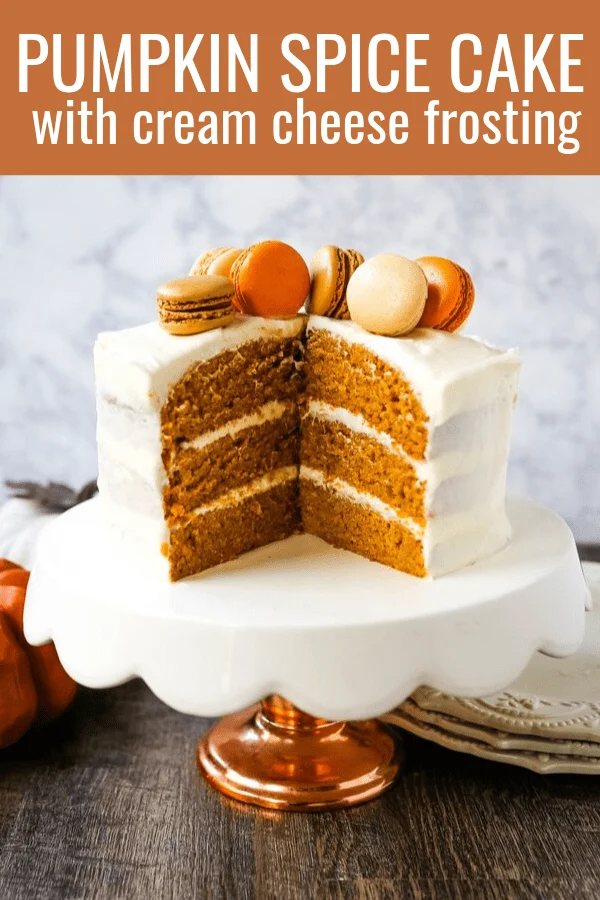 Pumpkin Cake with Cream Cheese Frosting Moist Pumpkin Spiced Cake with a Sweet Cream Cheese Frosting. The best Fall pumpkin layered cake recipe! www.modernhoney.com #pumpkin #pumpkinrecipes #fall #ffallrecipes #pumpkincake