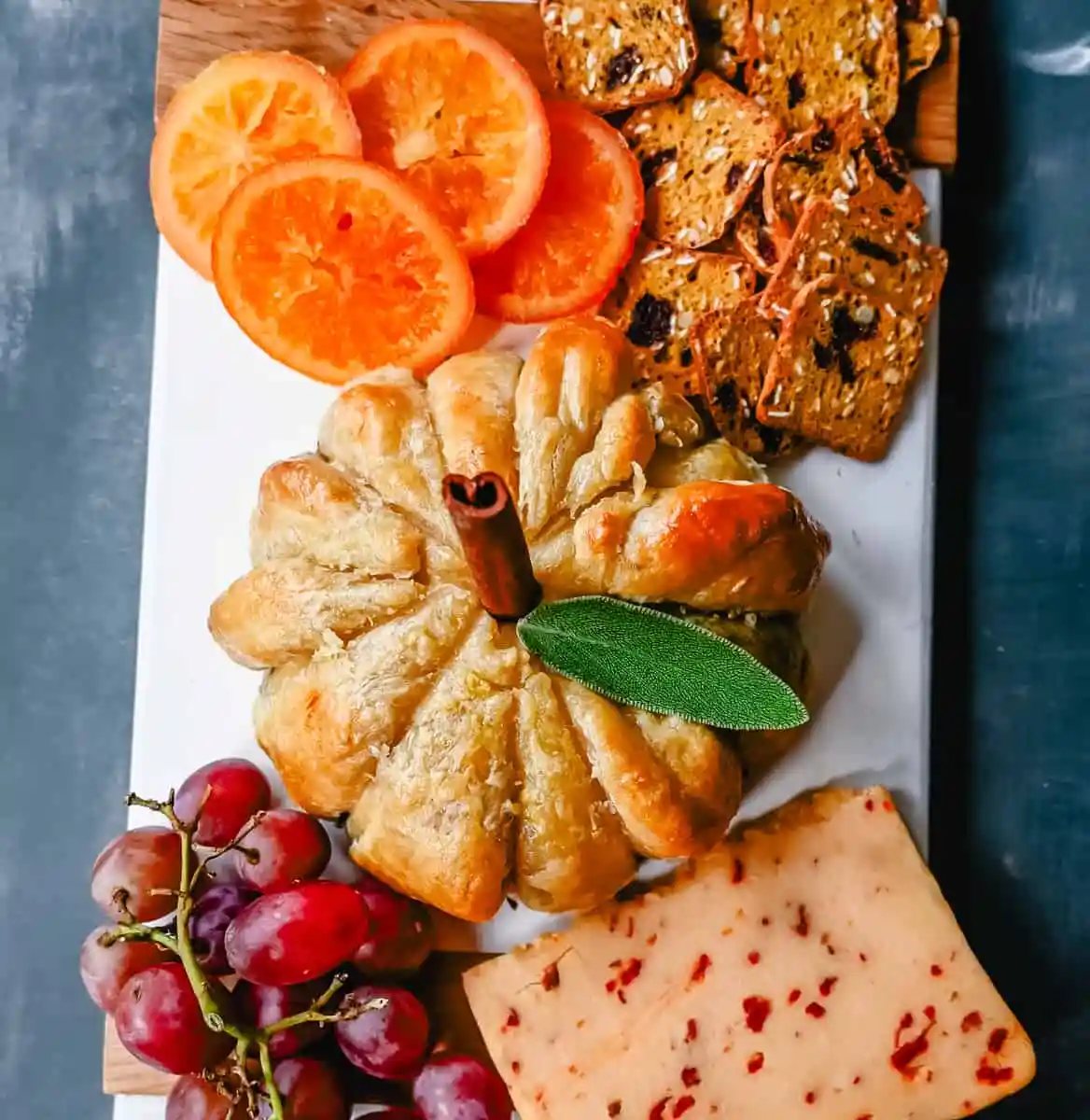 Pumpkin Shaped Baked Brie Puff Pastry