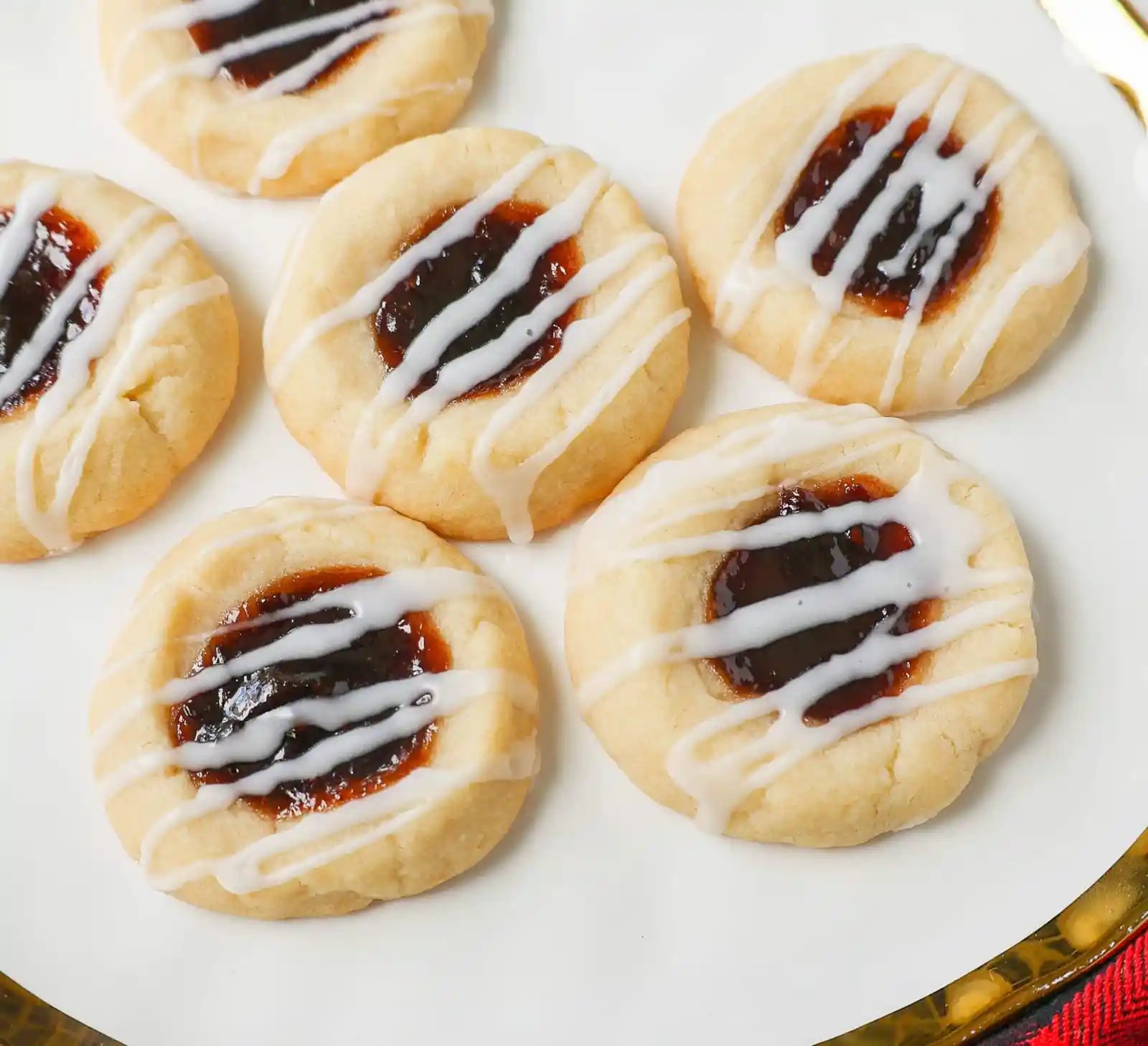Raspberry Almond Jam Thumbprint Cookies