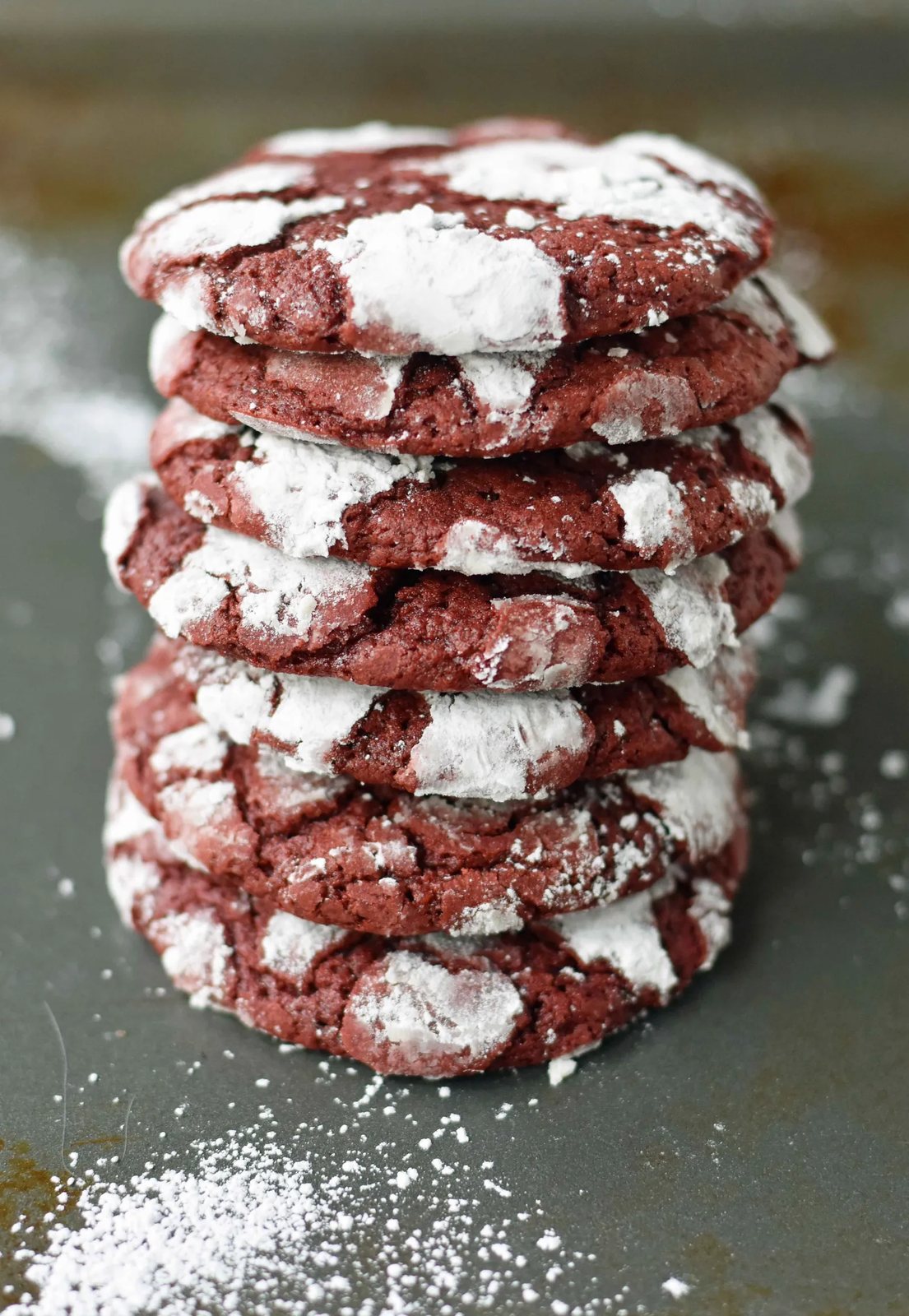 Red Velvet Crinkle Cookies