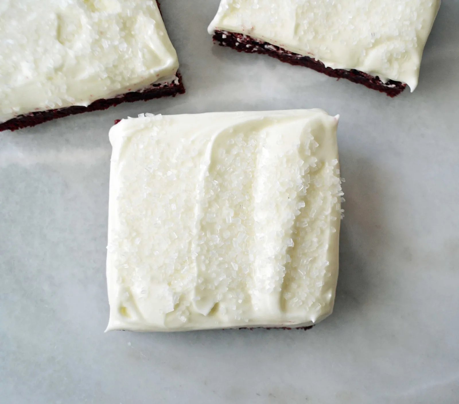 Red Velvet Sugar Cookie Bars by Modern Honey l www.modernhoney.com