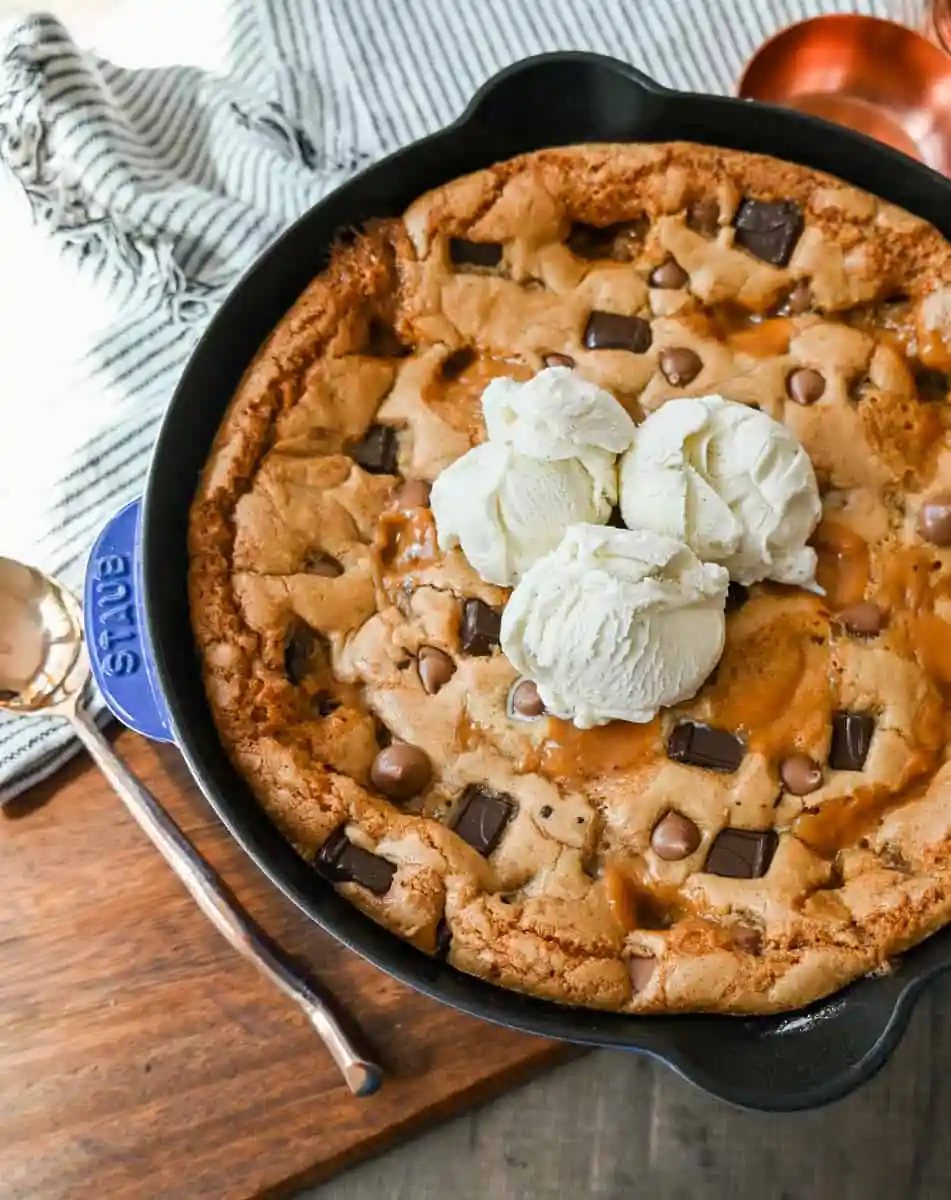 Salted Caramel Skillet Cookie