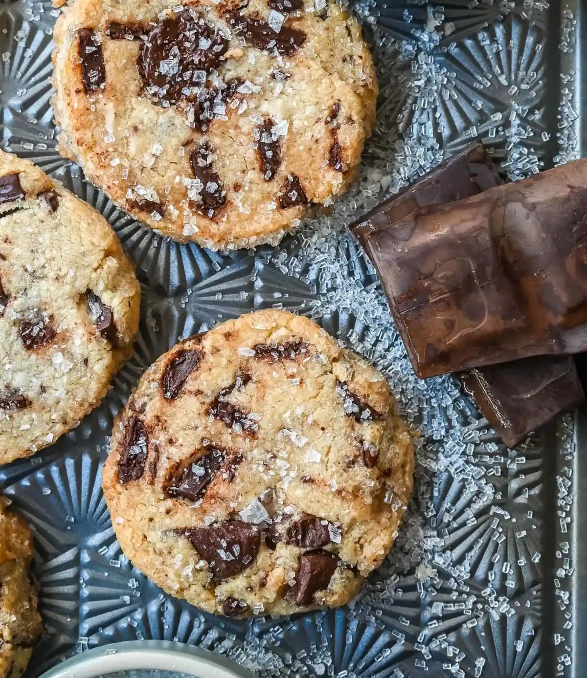 Salted Chocolate Chunk Shortbread Cookies