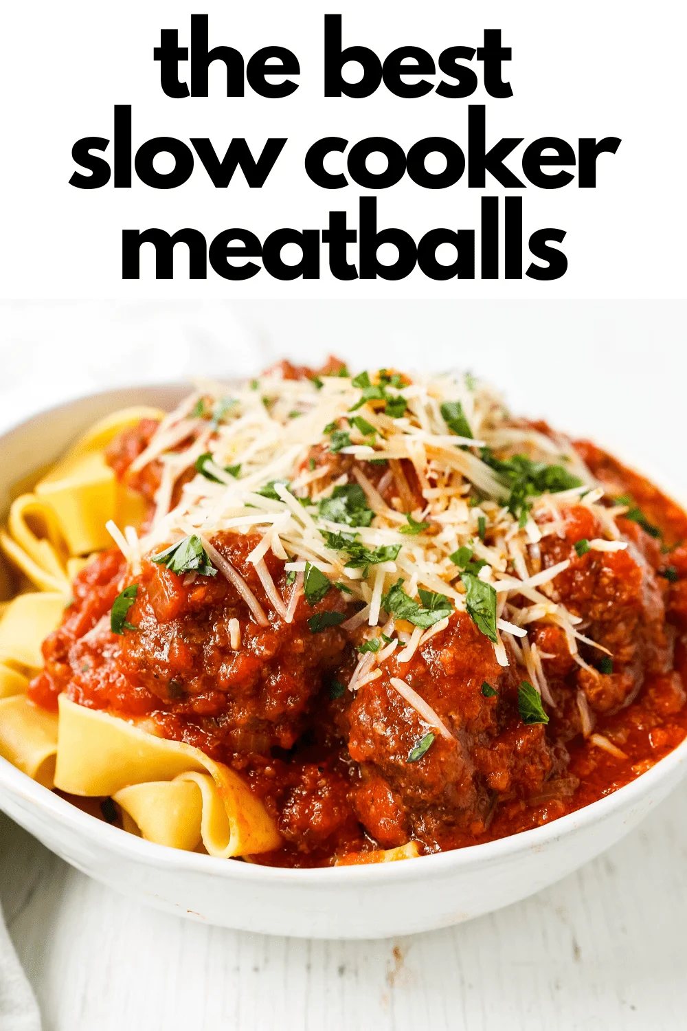 Slow Cooker Meatballs. Tender, moist homemade meatballs made with ground beef, sausage, parmesan cheese, bread crumbs, and spices. Slow cooking the meatballs make the most melt-in-your-mouth meatball! www.modernhoney.com #meatball #meatballs #italian #italianfood #pasta