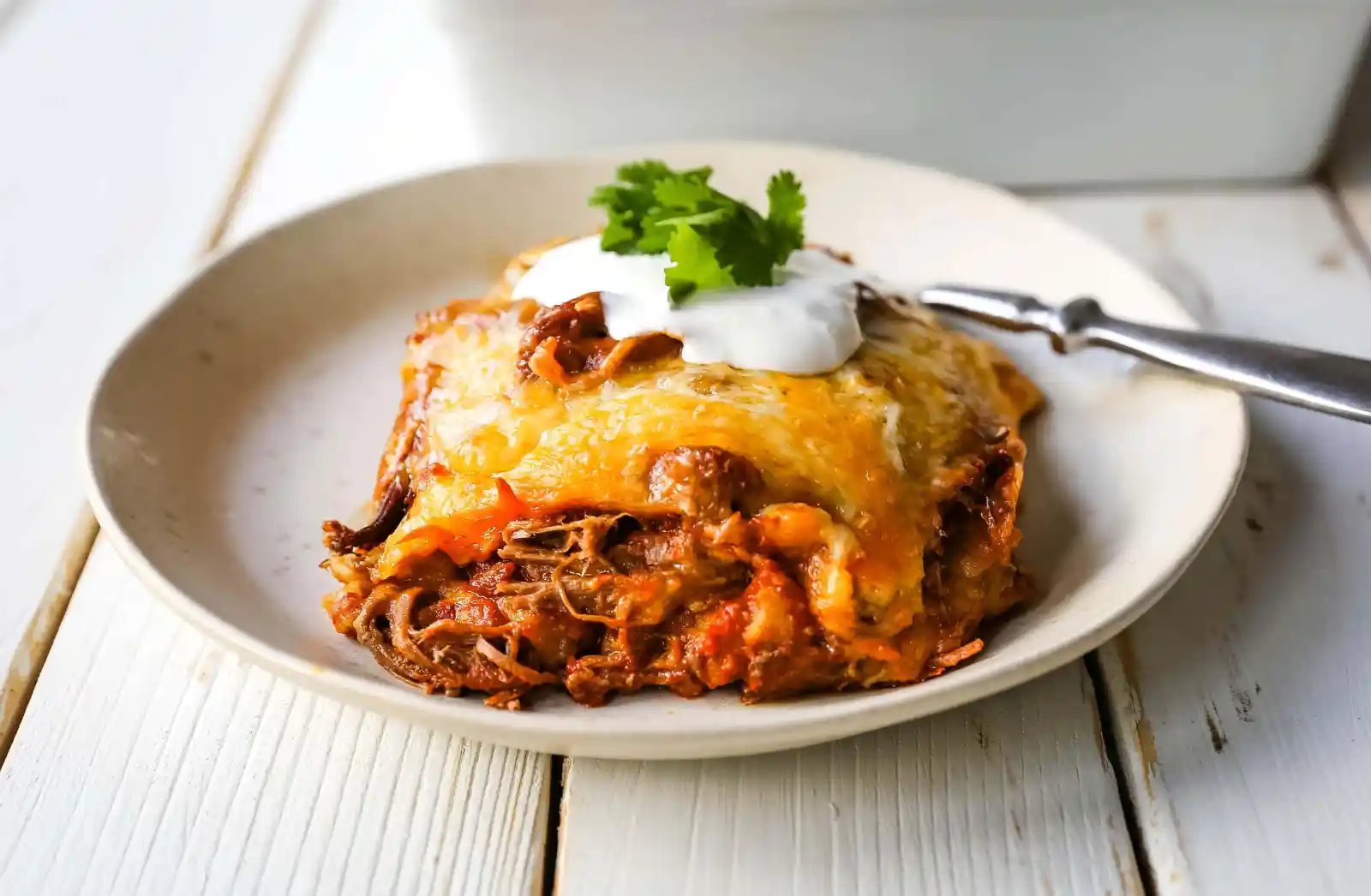 Stacked Beef Enchiladas