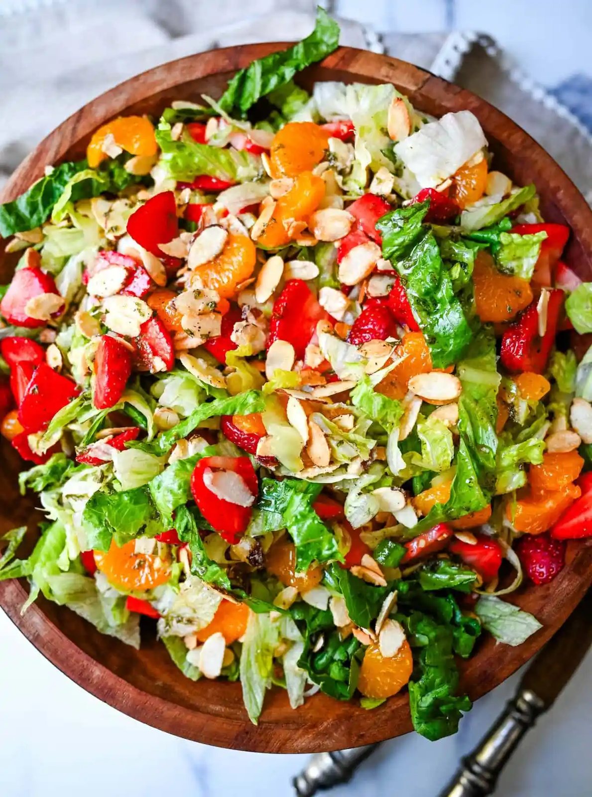 Strawberry Mandarin Orange Salad with Candied Almonds