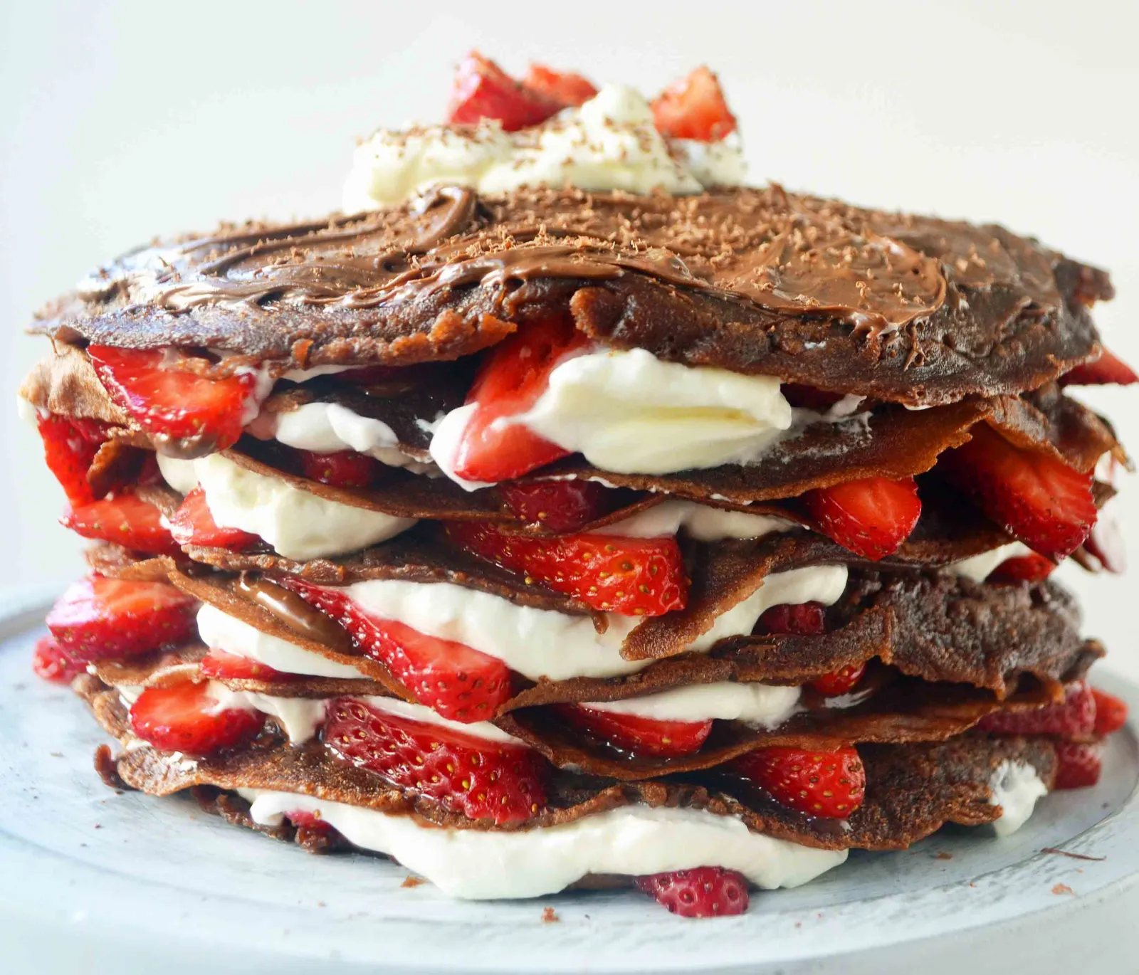 Strawberry Nutella Chocolate Crepe Cake