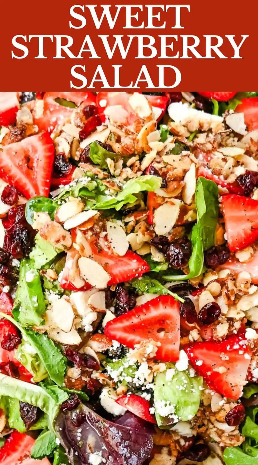 Strawberry Spring Mix Salad. This Strawberry Poppyseed Salad is made with spring mix, fresh strawberries, creamy and tangy feta cheese, sugared almonds, and tossed with a sweet homemade poppyseed dressing.