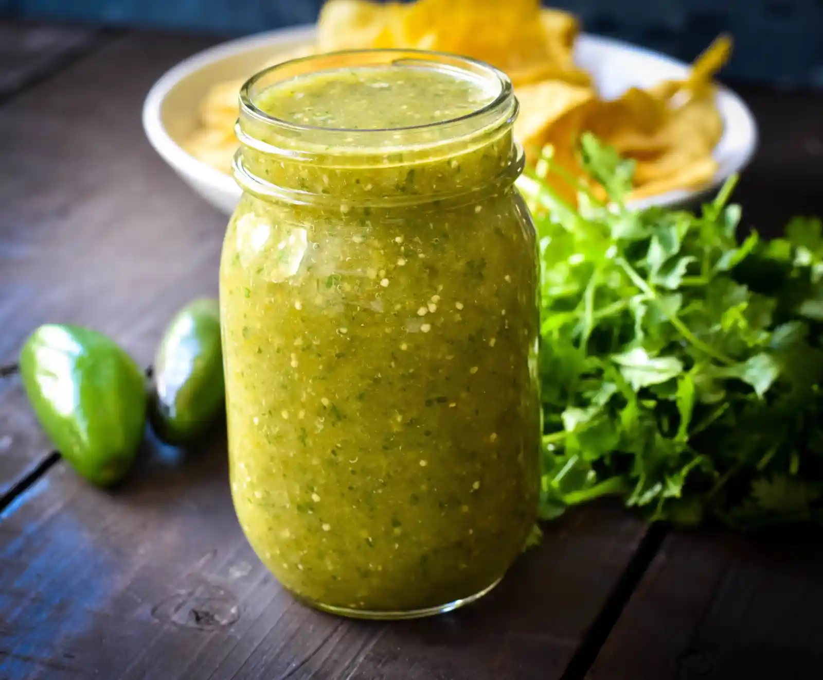 Sweet Salsa Verde (Green Salsa) The famous sweet and spicy green salsa is always popular with kids and grown-ups alike! How to make the best sweet salsa verde. www.modernhoney.com #salsaverde #greensalsa #salsa