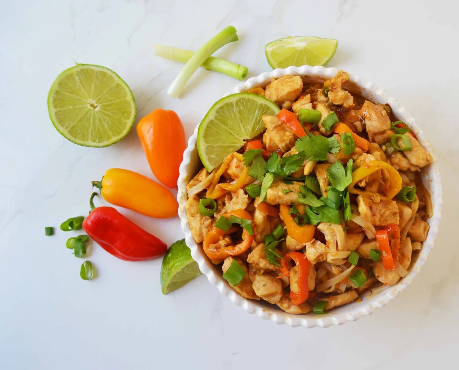Thai Chicken Noodles by Modern Honey. Gluten-free and dairy-free dinner made in less than 30 minutes. www.modernhoney.com