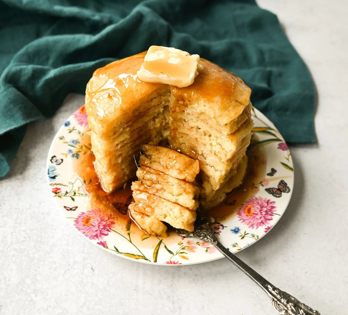 The Best Pancake Recipe. Light and fluffy buttermilk pancakes with a secret ingredient to make it extra tender. These sour cream pancakes are the only pancake recipe you will ever need!