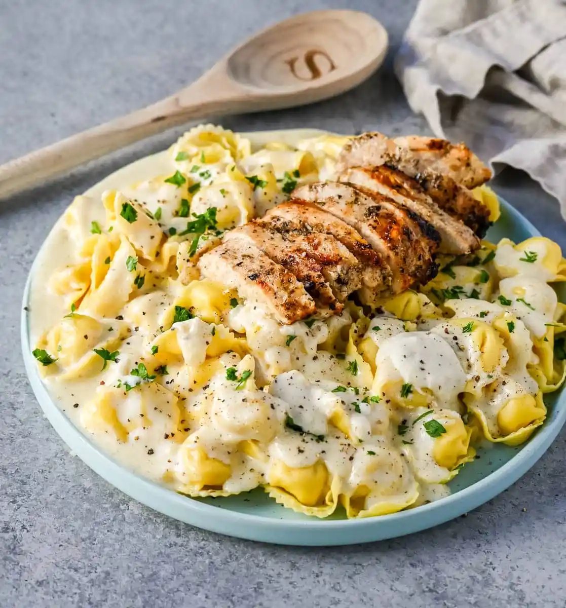 Tortellini Alfredo with Grilled Chicken