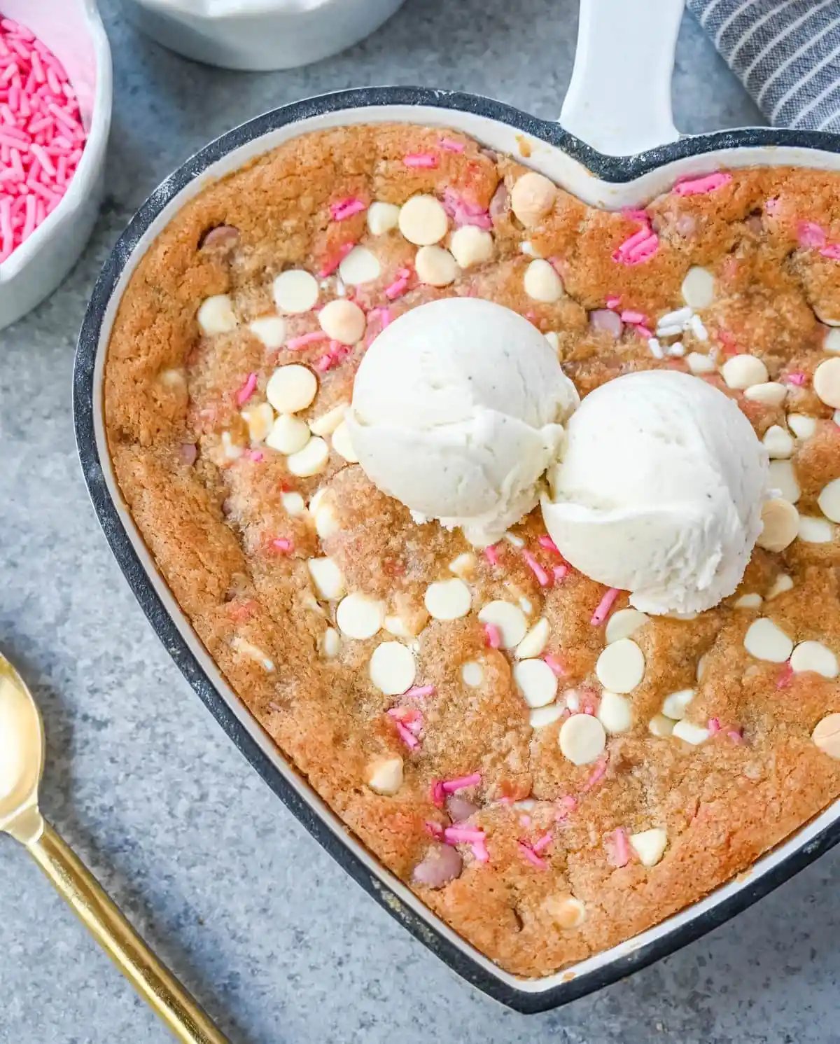 Valentine’s Day Heart Skillet Cookie