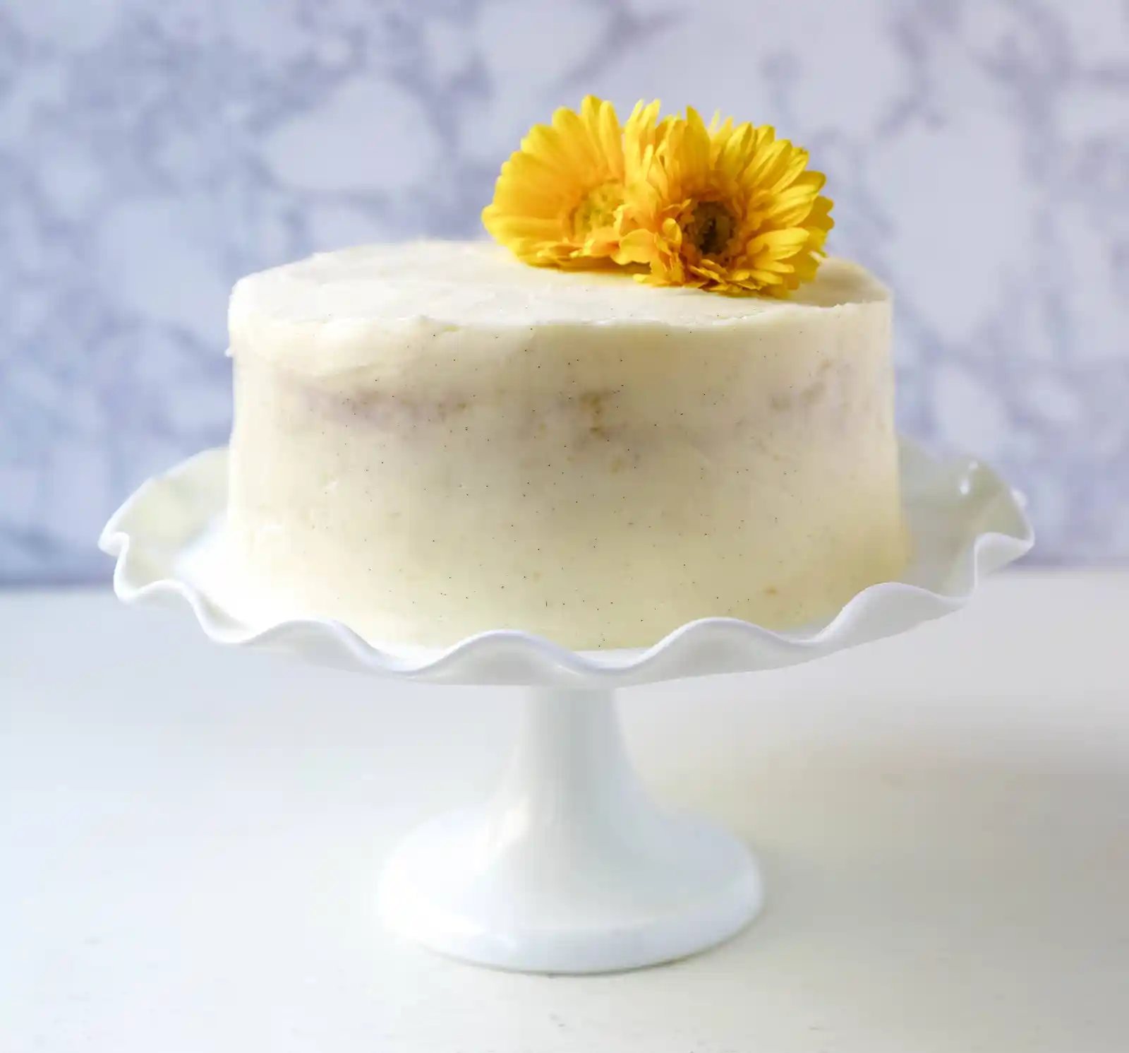 Vanilla Cake Recipe. The best homemade vanilla cake recipe with vanilla bean buttercream frosting. www.modernhoney.com #vanillacake #cake #cakerecipe #vanillacakerecipe