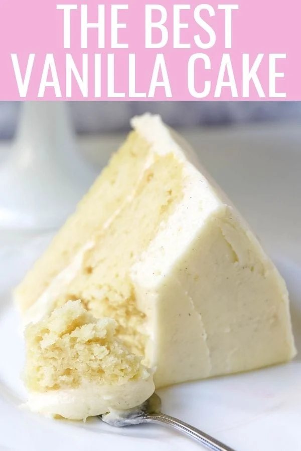 Vanilla Cake Recipe. The best homemade vanilla cake recipe with vanilla bean buttercream frosting. www.modernhoney.com #vanillacake #cake #cakerecipe #vanillacakerecipe