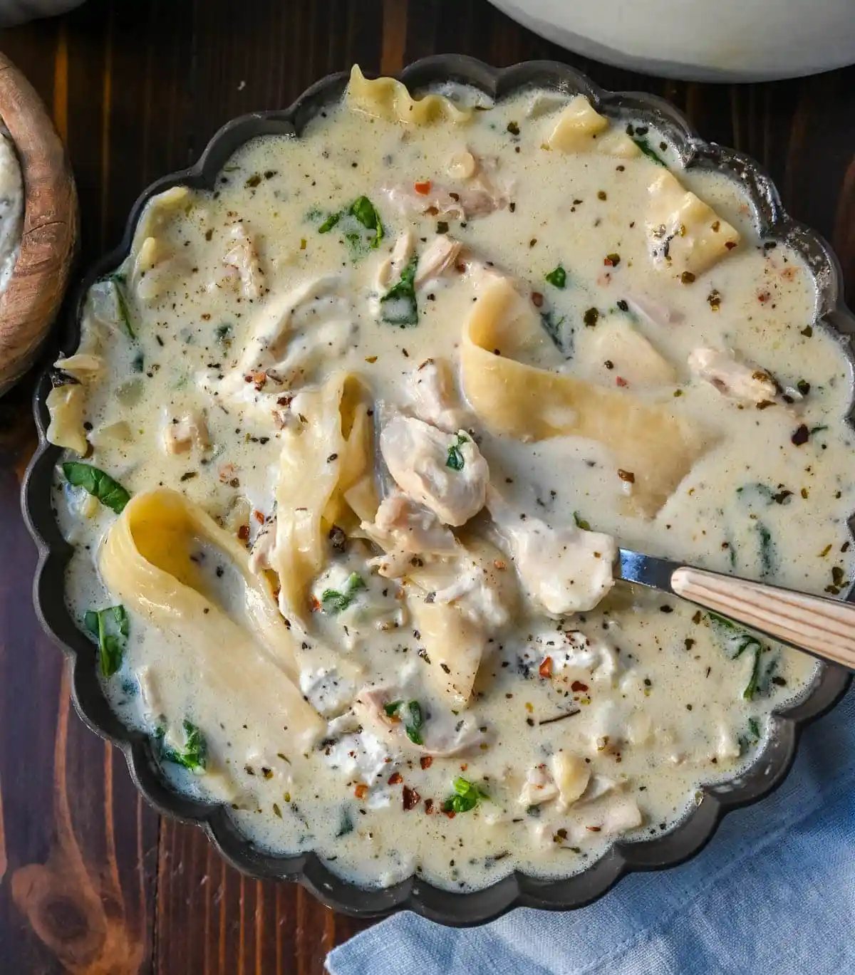 White Chicken Lasagna Soup