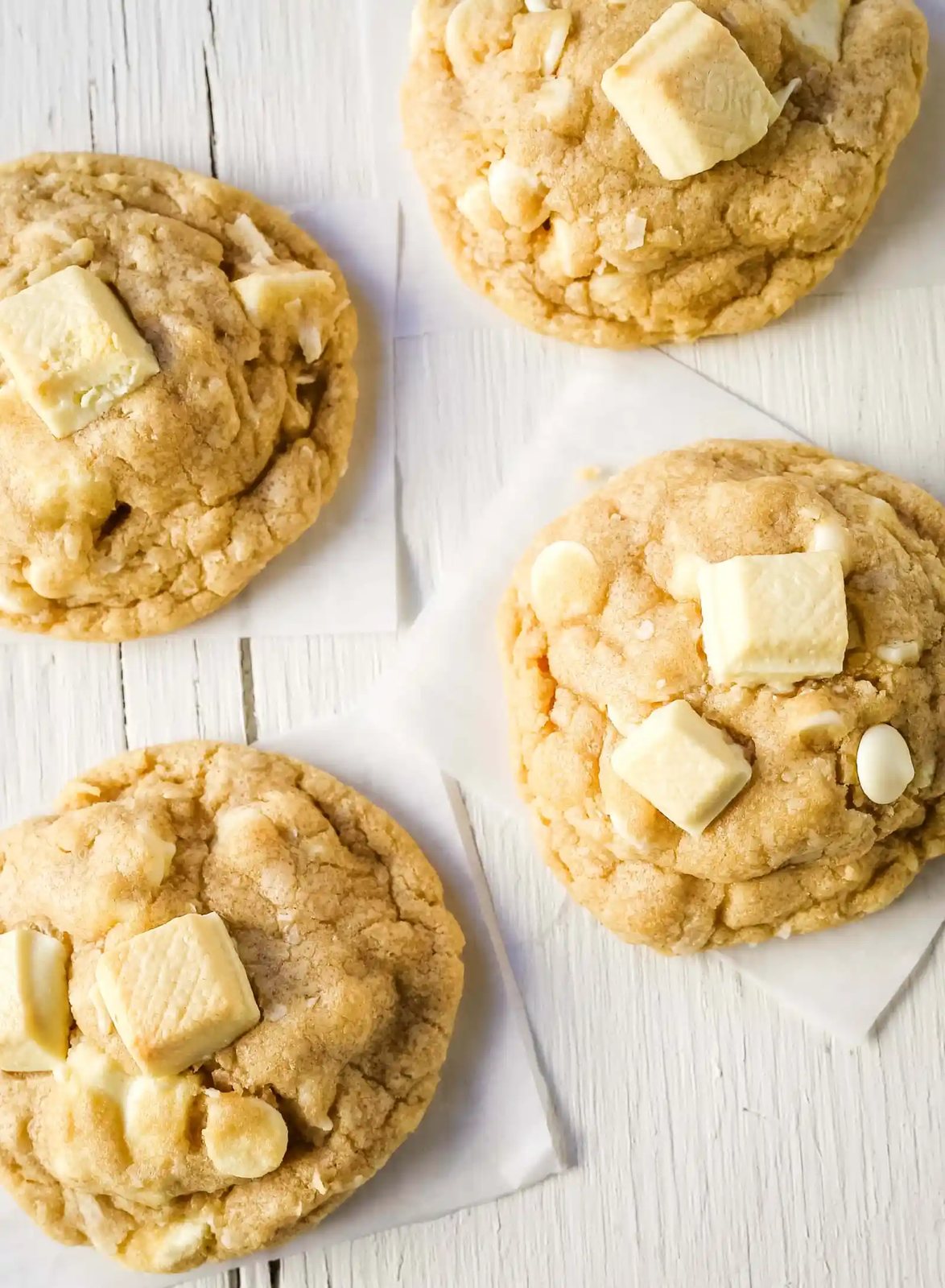 White Chocolate Coconut Cookies Soft chewy white chocolate coconut cookies are the perfect sweet, buttery tropical cookie! www.modernhoney.com #cookie #cookies #cookierecipe #cookierecipes #whitechocolatecookies