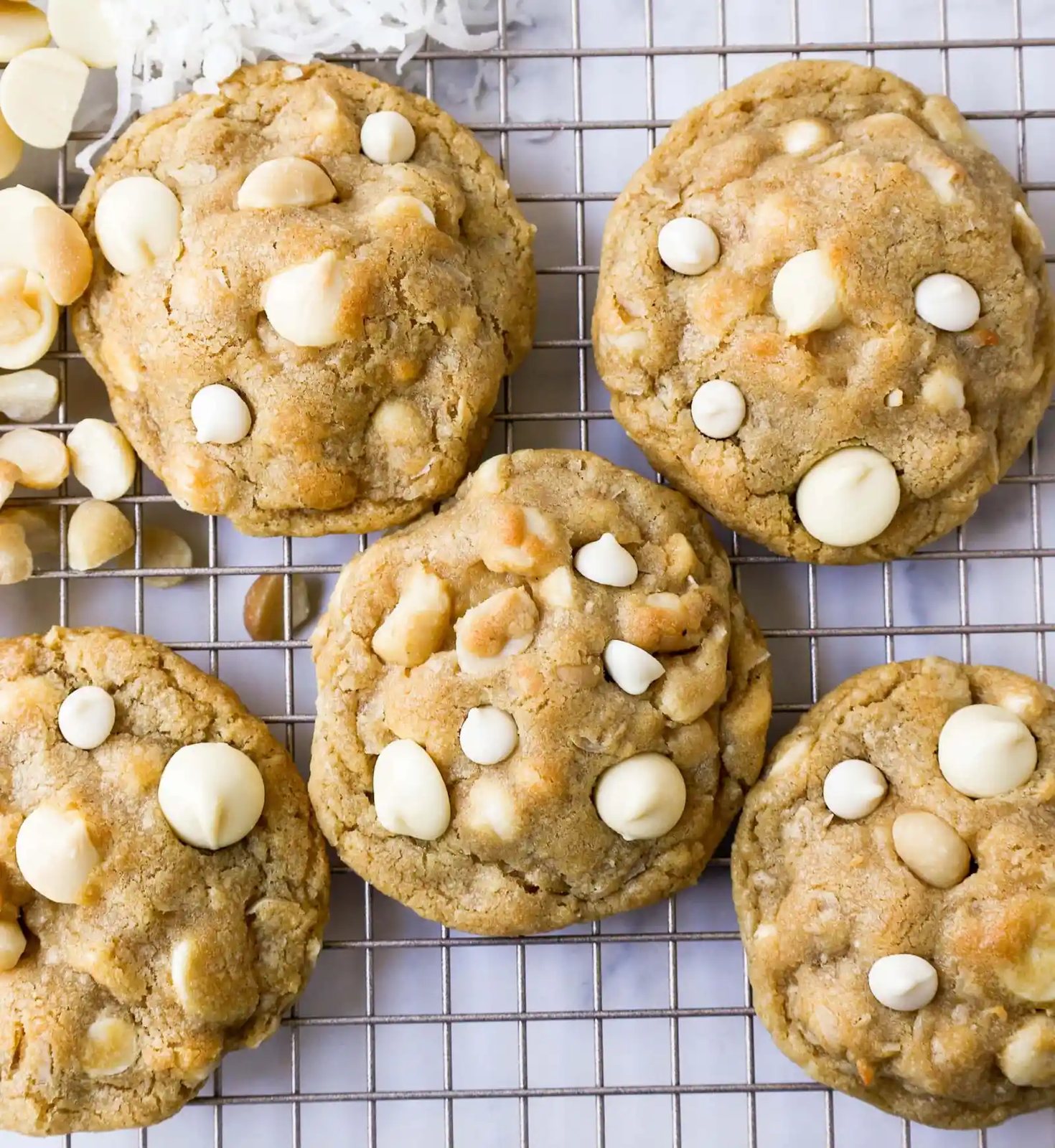 White Chocolate Coconut Macadamia Cookies
