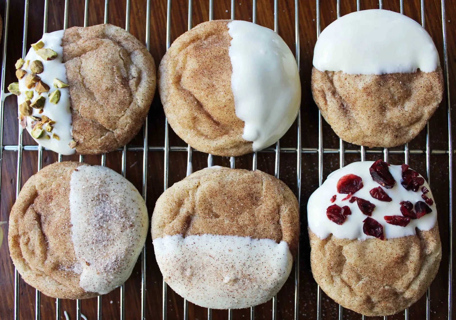 White Chocolate Dipped Snickerdoodles