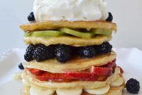 Tropical Fruit Pancake Stack with Coconut Syrup