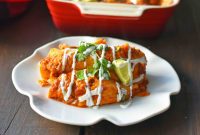 Southwest Red Chile Chicken Enchiladas
