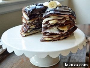 Chocolate Ganache Banana Cream Crepe Cake Recipe, Modern Honey