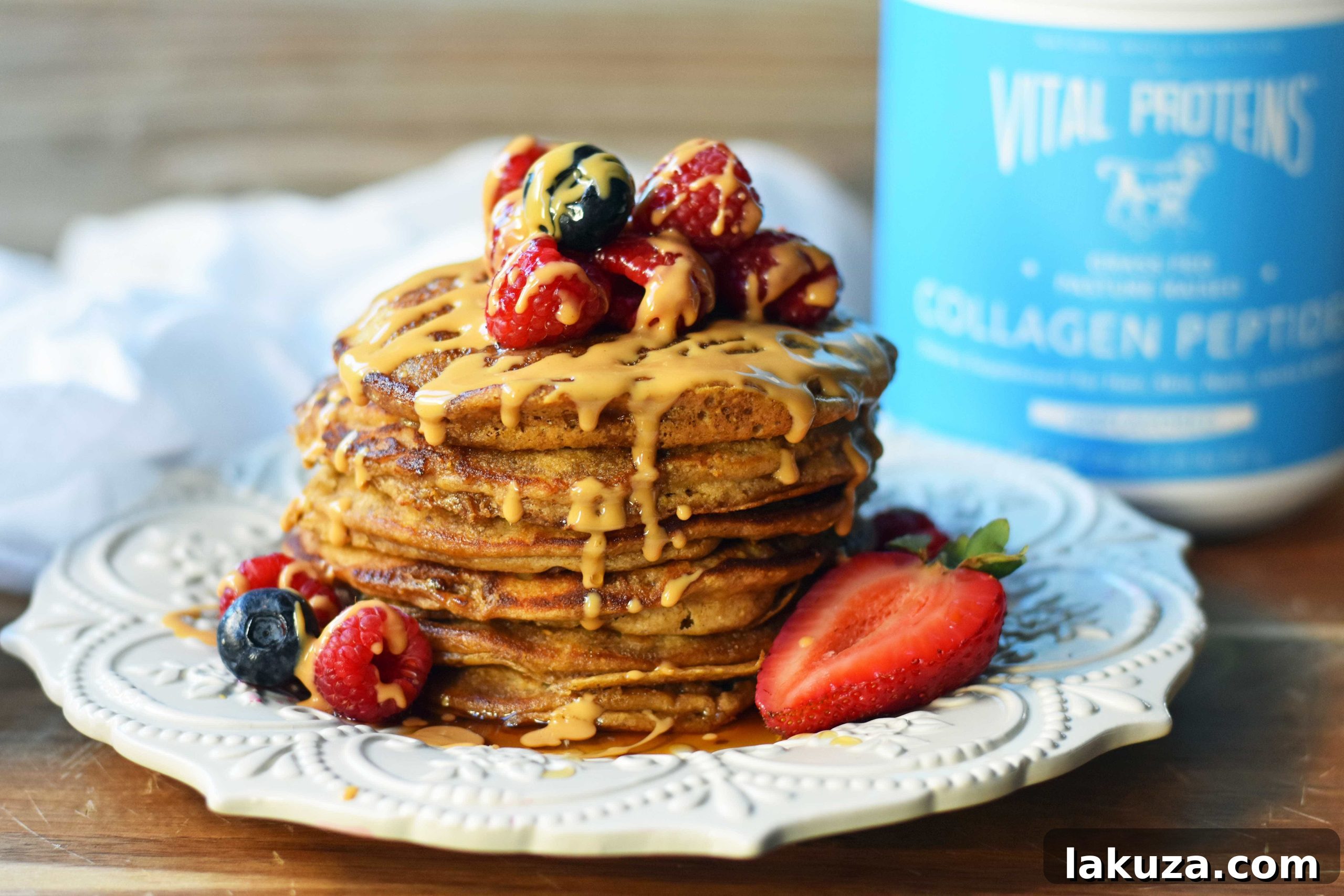 Protein Power Pancakes 3 A stack of delicious gluten-free banana oatmeal pancakes, ready for a healthy breakfast.