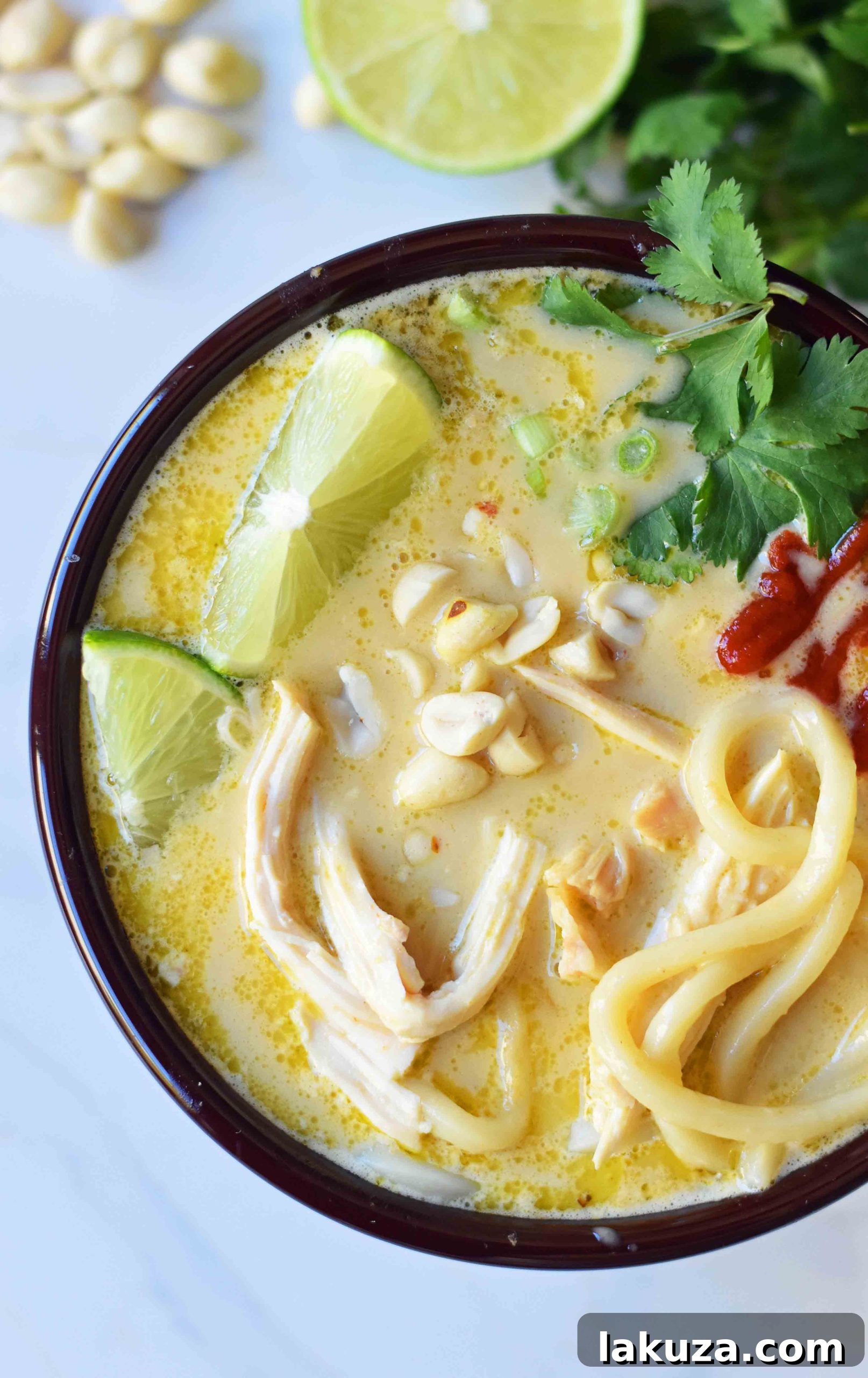 Creamy Coconut Curry Noodle Bowls 4 Coconut Curry Noodle Bowls. These Thai Curry Noodles are gluten-free and dairy-free and made in less than 30 minutes. A quick and easy 30-minute meal which is full of flavor.
