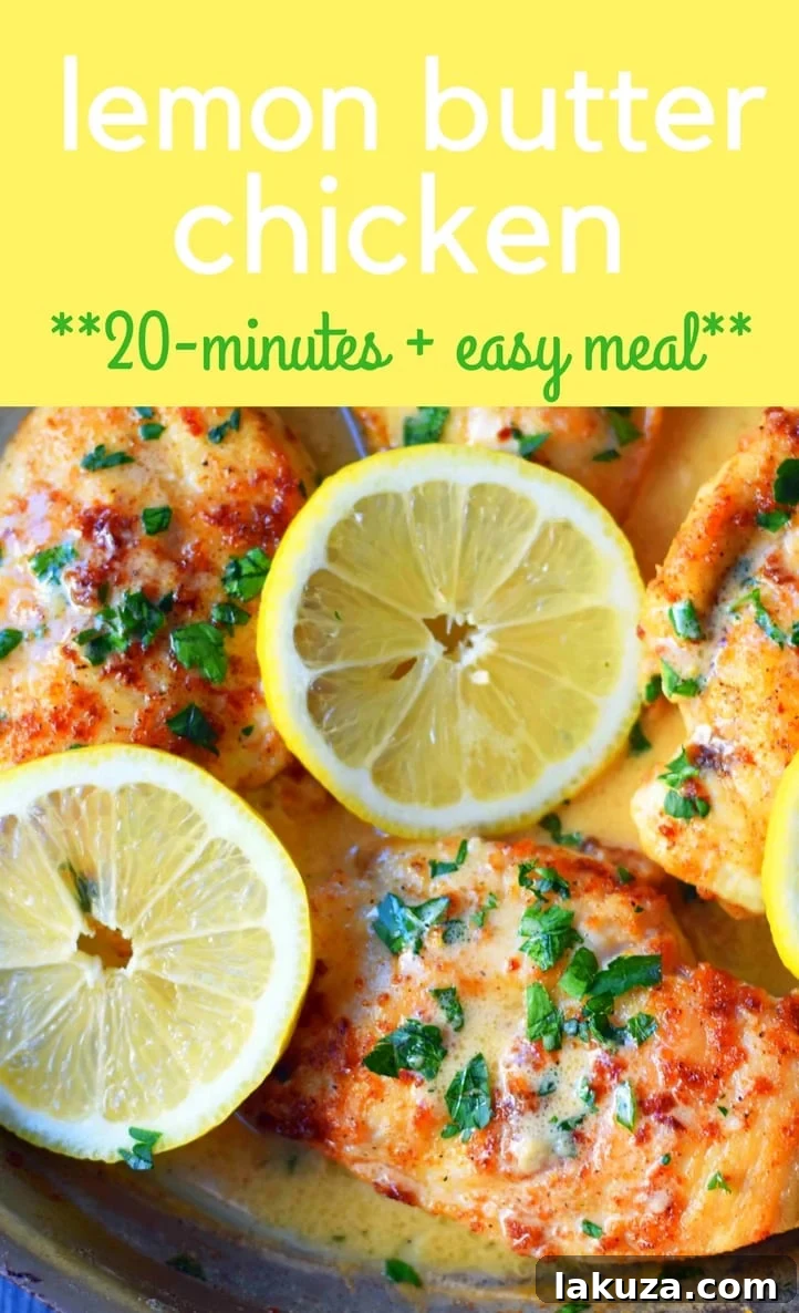Zesty Skillet Chicken with Lemon Butter 7 A beautifully plated Skillet Lemon Butter Chicken, perfectly garnished and ready for a meal.