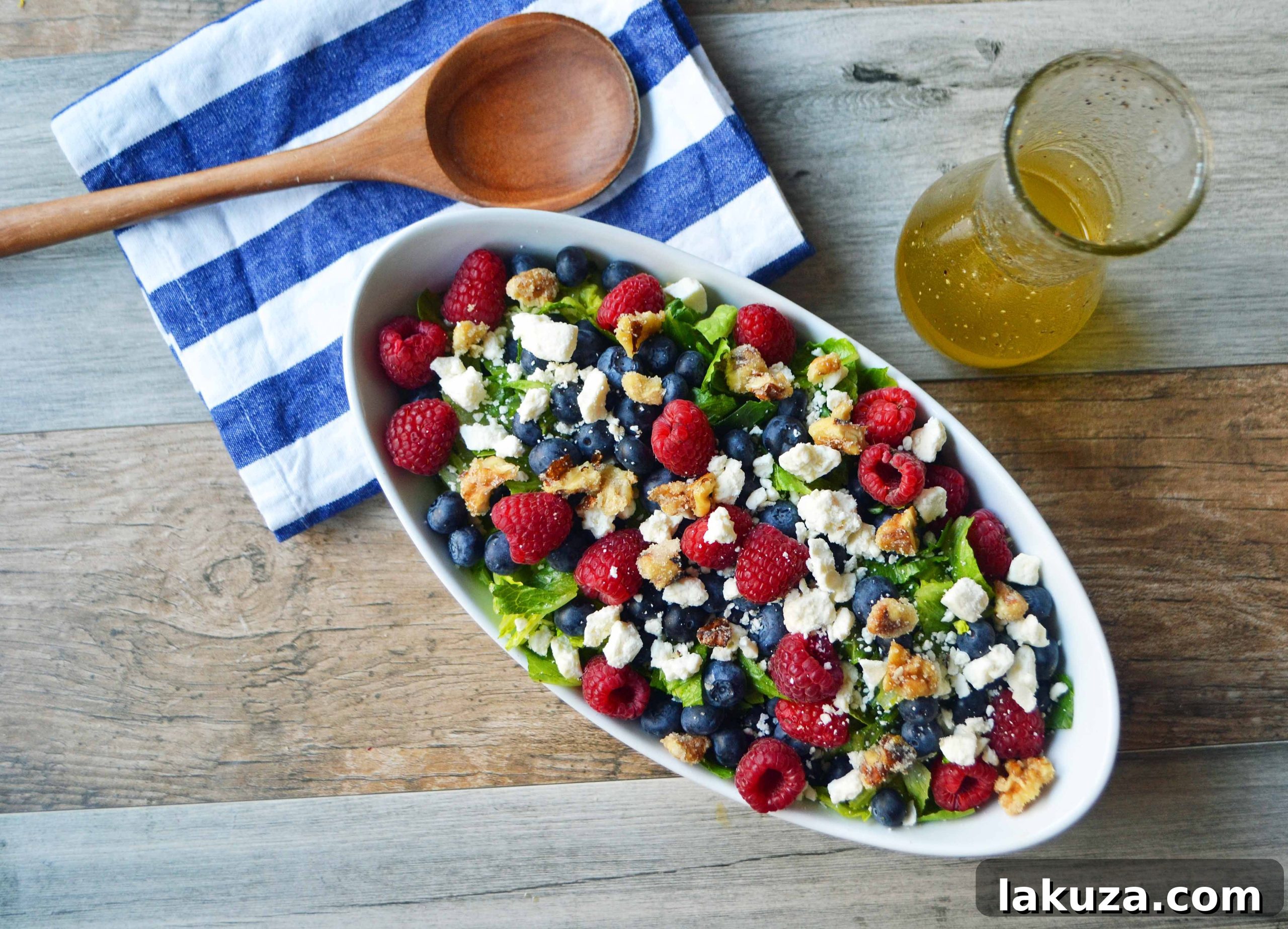 All American Nuts and Berries Salad with fresh ingredients and homemade dressing