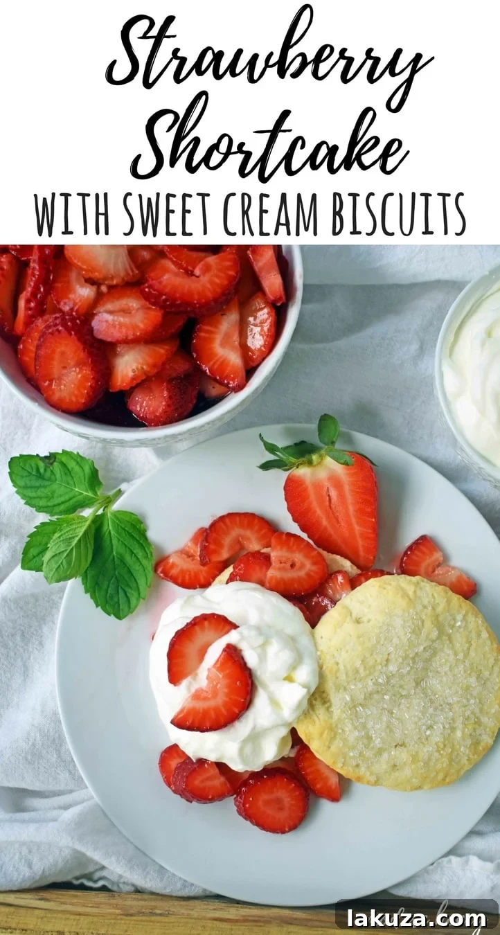 Crimson Berry Dream 13 Strawberry Shortcake with Sweet Biscuits, Sugared Strawberries, and Homemade Sweetened Whipped Cream. The BEST Strawberry Shortcake Recipe. A Southern classic Strawberry Shortcake with biscuits. www.modernhoney.com