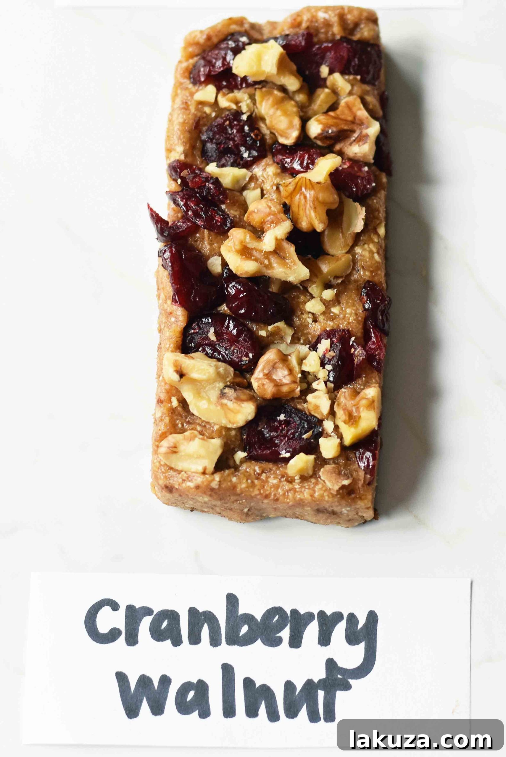 Cranberry Walnut Granola Bar, a wholesome trail mix inspired energy snack.