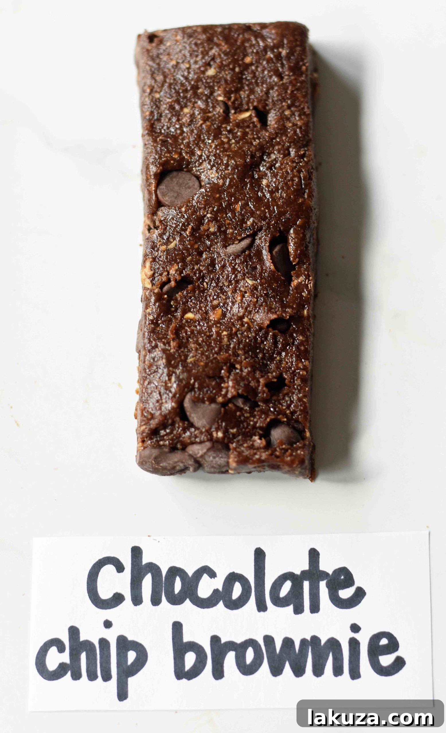 Chocolate Chip Brownie Granola Bar, a rich and healthy no-bake snack.