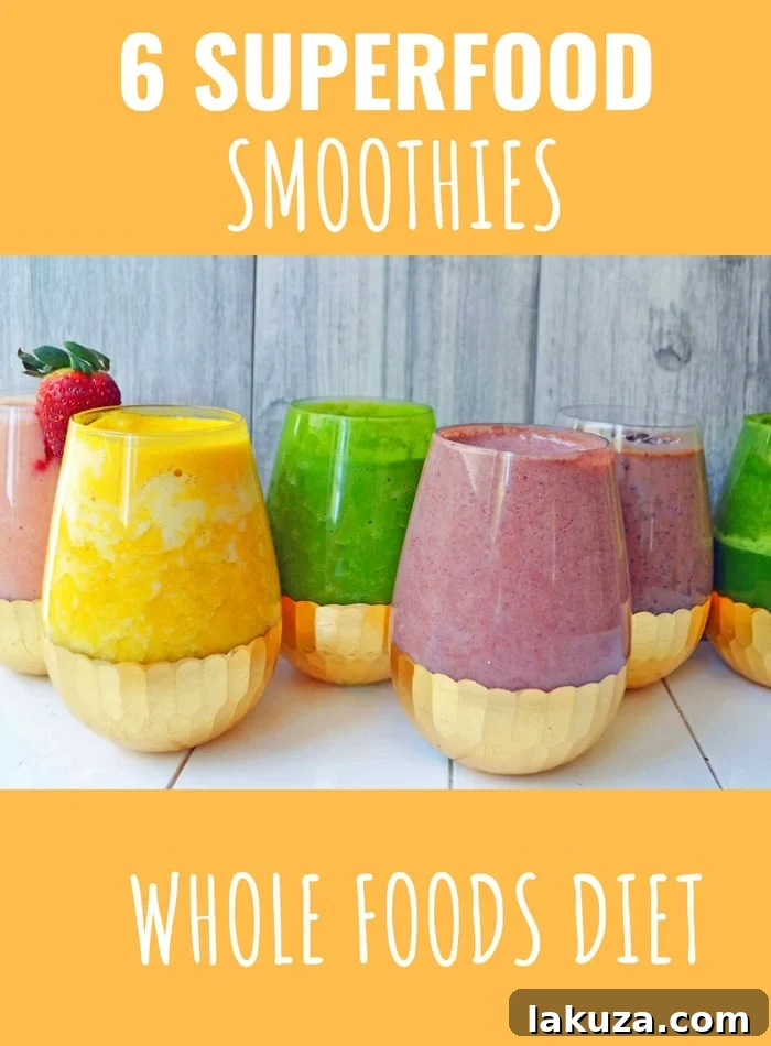 6 Superfood Smoothie Recipes. HEALTHY Smoothie Recipes. A whole foods diet to possibly help autoimmune diseases. www.modernhoney.com #smoothies #smoothie #smoothierecipes