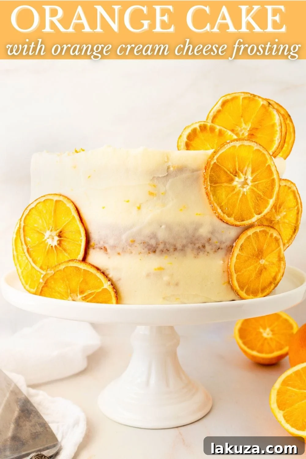 Zesty Orange Dream Cake 15 A glorious multi-tiered homemade orange cake with sweet orange cream cheese frosting, garnished with fresh oranges. This moist and tender fresh orange cake is celebrated for its bright citrus flavor in every bite, with fluffy layers perfectly enhanced by its frosting. Expert tips are provided for making both frosted and naked orange cakes.