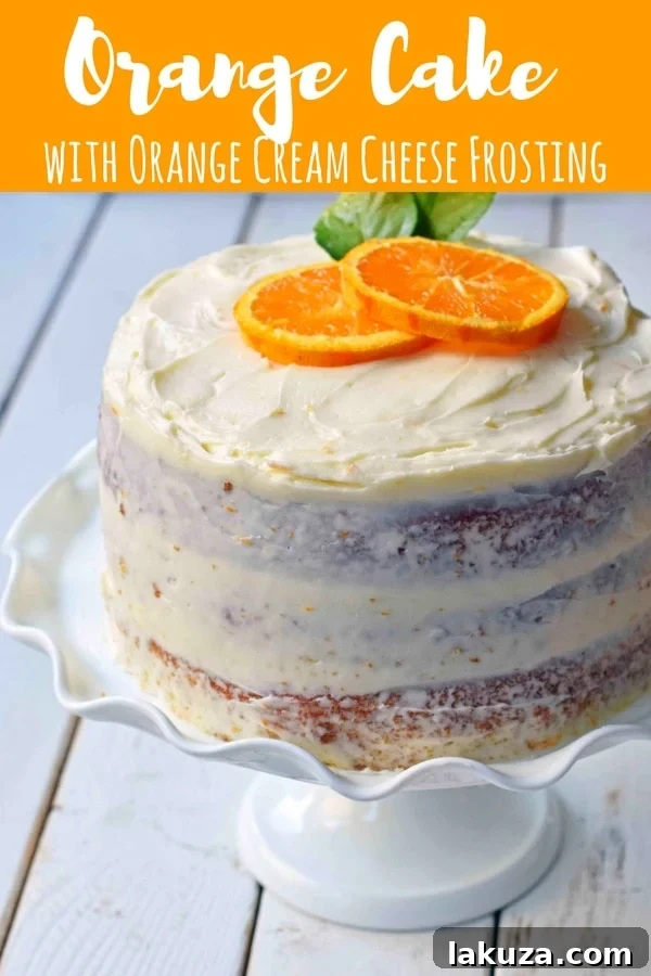 Zesty Orange Dream Cake 17 Homemade Orange Cake with Sweet Orange Cream Cheese Frosting. How to make the best orange cake. Orange cake with orange frosting. Naked orange cake. www.modernhoney.com #cake #orangecake #nakedcake #nakedorangecake