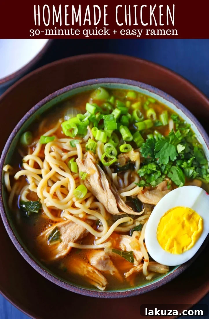 Soulful Homemade Chicken Ramen 9 Homemade Chicken Ramen. A filling nutritious soup full of protein, vegetables, and soothing broth. Perfect boost for your immune system! www.modernhoney.com #wellnessyourway @kroger