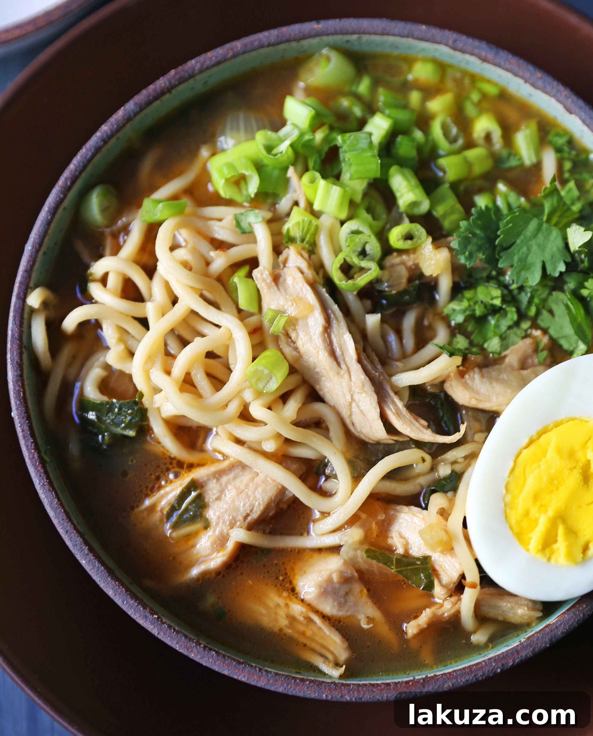 Soulful Homemade Chicken Ramen 6 Homemade Chicken Ramen. A filling nutritious soup full of protein, vegetables, and soothing broth. Perfect boost for your immune system! www.modernhoney.com #wellnessyourway @kroger