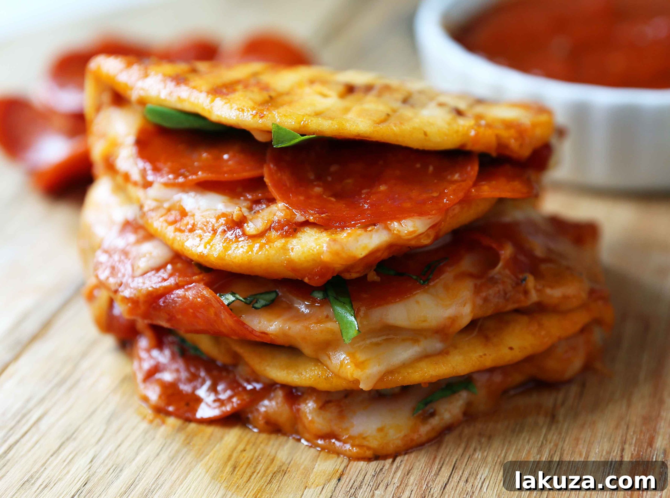 Pepperoni Pizza Flatbread Pizza. Soft chewy naan bread topped with marinara sauce, mozzarella cheese, and pepperonis. Pepperoni and Cheese Panini baked until toasty and golden brown.